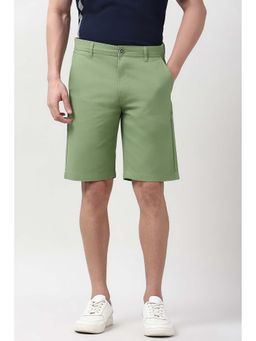 Peter England - Men Green Solid Shorts