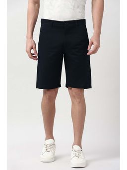 Peter England - Men Navy Blue Solid Shorts