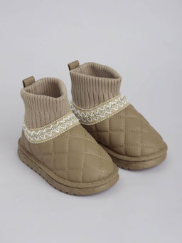 Hopscotch - Quilted Ankle Length Boots Brown