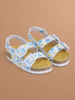 Hopscotch - Animal Velcro Sandals White