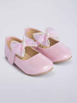 Hopscotch - Studded Bow Mary Jane Ballerinas Pink