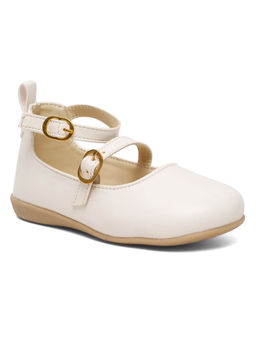 Hopscotch - Elegant Ankle T-Strap Mary Jane Ballerinas Ivory