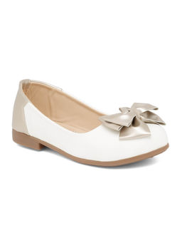 Hopscotch - Contrast Bow Ballerinas White