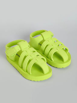 Hopscotch - Athletic Velcro Strap Sandals Green