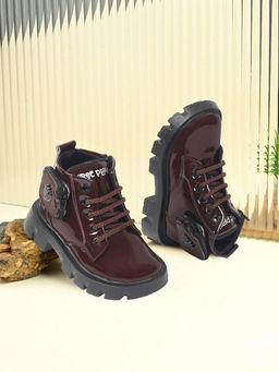 FREEPLAY - Boys Glossy Lace-Up Boots Brown