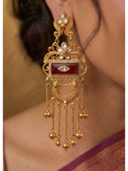 NUI - Gold Plated Kashmiri Drop Earrings