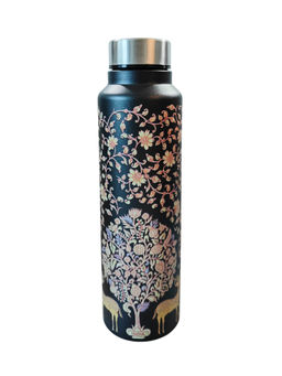 Maatir - Stainless Steel Water Bottle - Kalamkari Deer Art