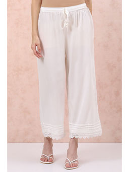 Rangriti - Women White Solid Palazzo