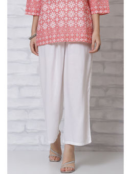 Rangriti - Women White Viscose Palazzo
