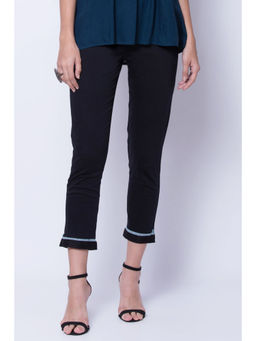 Rangriti - Women Black Poly Cotton Slim Pants