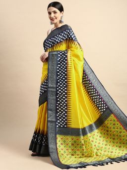 Vastranand - Ikkat Digital Zari Woven Desing Kanjeevaram Silk Saree with Unstitched Blouse