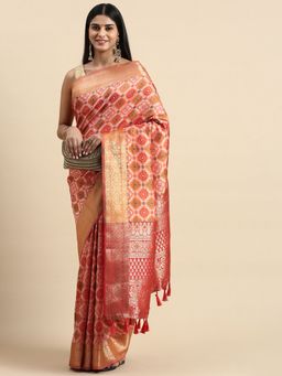 Vastranand - Ethnic Motif Zari Woven Design Art Silk Banarasi Patola Saree with Unstitched Blouse