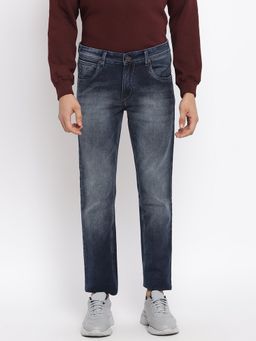 Cantabil - Solid Blue Regular Fit Denim Jeans