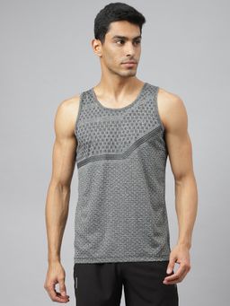 Alcis - Men Grey Heather Anti Static Slim Fit Distance Running Singlet T-Shirt