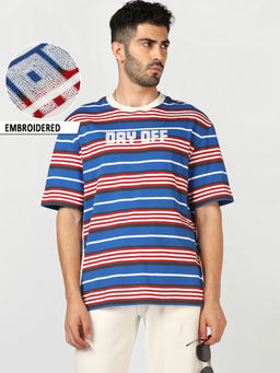 Bewakoof - Mens Multi-Color Stripes Pure Cotton T-Shirt