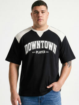 Bewakoof - Mens Black Typography Cotton T-Shirt