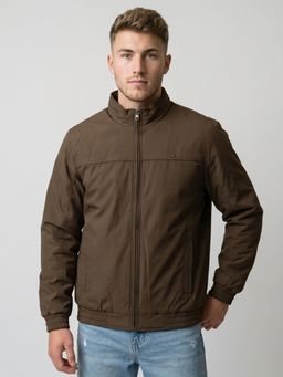 Monte Carlo - Mens Olive Solid/Plain Polyester Blend Jacket