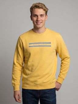 Monte Carlo - Mens Yellow Solid/Plain Cotton Blend Sweatshirt
