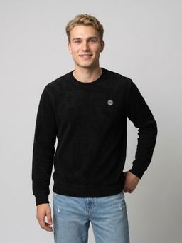 Monte Carlo - Mens Black Printed Cotton Blend Sweatshirt