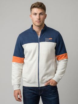 Monte Carlo - Mens Blue Colorblock Cotton Blend Jacket