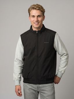 Monte Carlo - Mens Black Solid/Plain Polyester Blend Jacket