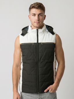 Monte Carlo - Mens Olive Colorblock Polyester Blend Jacket
