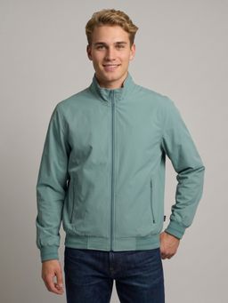 Monte Carlo - Mens Green Solid/Plain Polyester Blend Jacket