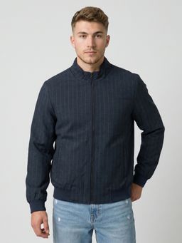 Monte Carlo - Mens Navy Blue Stripes Wool Jacket