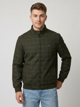 Monte Carlo - Mens Olive Checks Wool Jacket