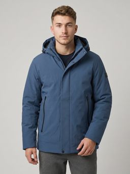 Monte Carlo - Mens Grey Solid/Plain Polyester Blend Jacket