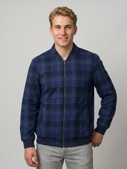 Monte Carlo - Mens Blue Checks Wool Blend Jacket