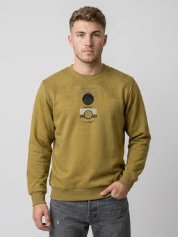 Monte Carlo - Mens Mustard Printed Blended Sweatshirt