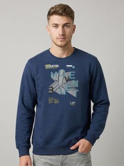 Monte Carlo - Mens Blue Printed Blended Sweatshirt