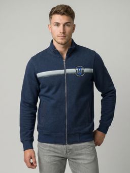Monte Carlo - Mens Blue Solid/Plain Blended Jacket