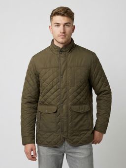 Monte Carlo - Mens Olive Solid/Plain Polyester Blend Jacket