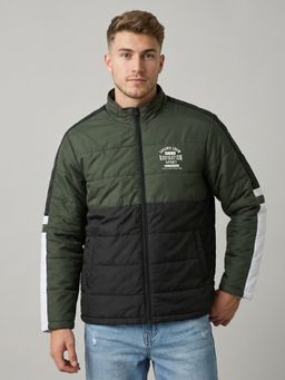 Monte Carlo - Mens Black Solid/Plain Polyester Blend Jacket