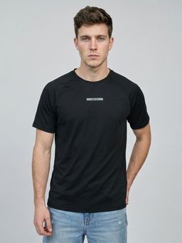 Rock.it - Mens Black Solid/Plain Polyester Blend T-Shirt