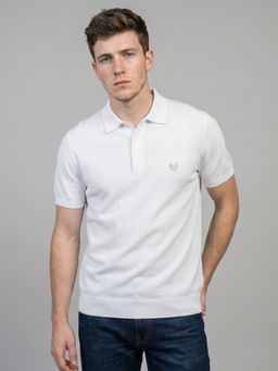 Monte Carlo - Mens White Solid/Plain Cotton Polo T-Shirt