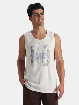 Jockey - Mens White Graphic Cotton Tank Top