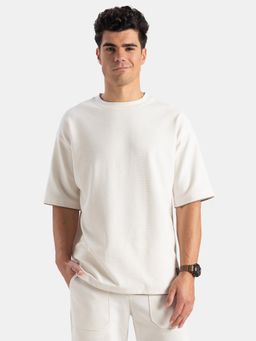 Jockey - Mens White Solid/Plain Cotton T-Shirt