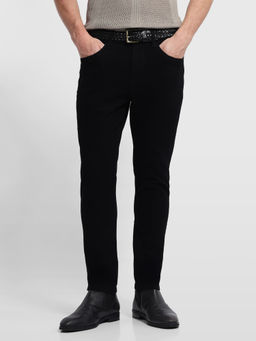 Arrow Newyork - Mens Black Solid/Plain Cotton Jeans