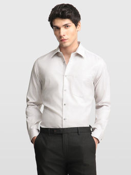 Arrow - Mens Grey Self Design Cotton Shirt