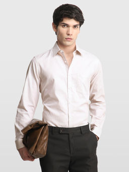 Arrow - Mens Brown Geometric Cotton Shirt