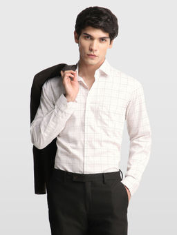 Arrow - Mens Pink Checks Cotton Shirt