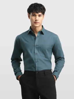 Arrow - Mens Blue Solid/Plain Cotton Shirt