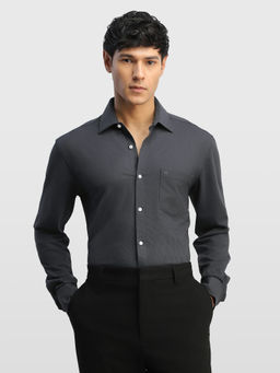 Arrow - Mens Blue Self Design Polyester Shirt