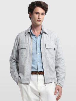 Arrow Sports - Mens Grey Solid/Plain Polyester Over Shirt