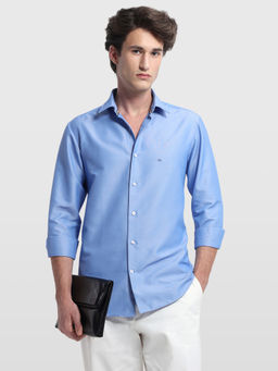 Arrow Sports - Mens Blue Solid/Plain Polyester Shirt