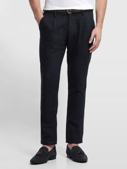 Arrow Sports - Mens Blue Textured Cotton Trouser