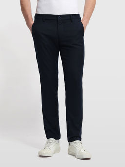 Arrow Sports - Mens Blue Solid/Plain Polyester Trouser